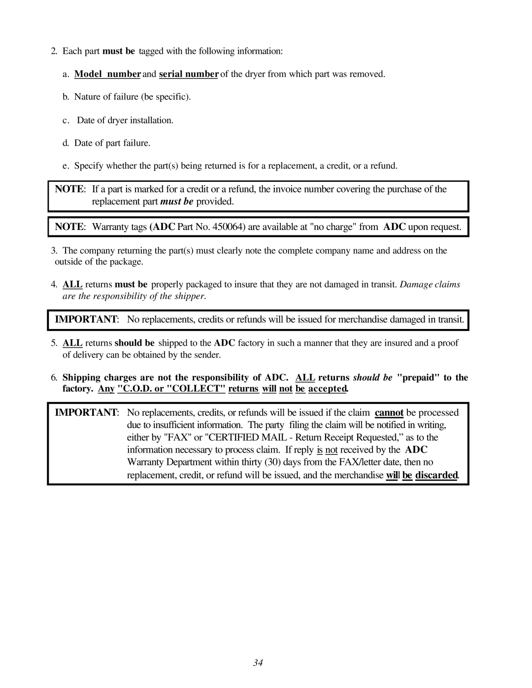 American Dryer Corp ADG-78 II installation manual 