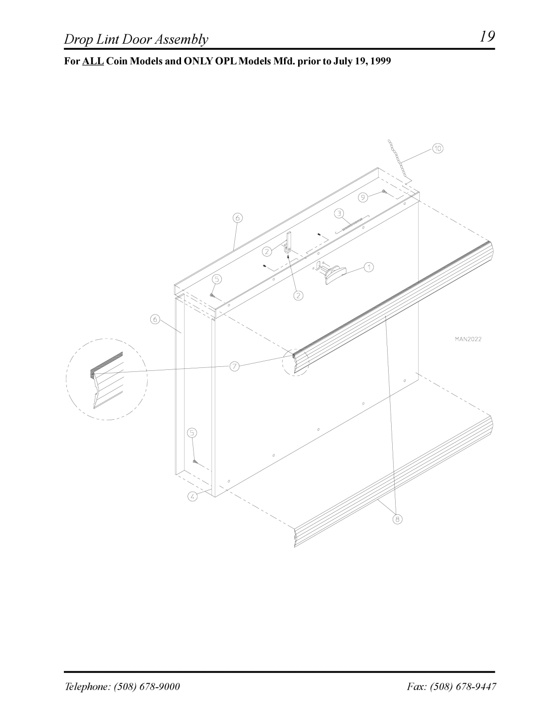 American Dryer Corp ADS-30S manual Drop Lint Door Assembly 