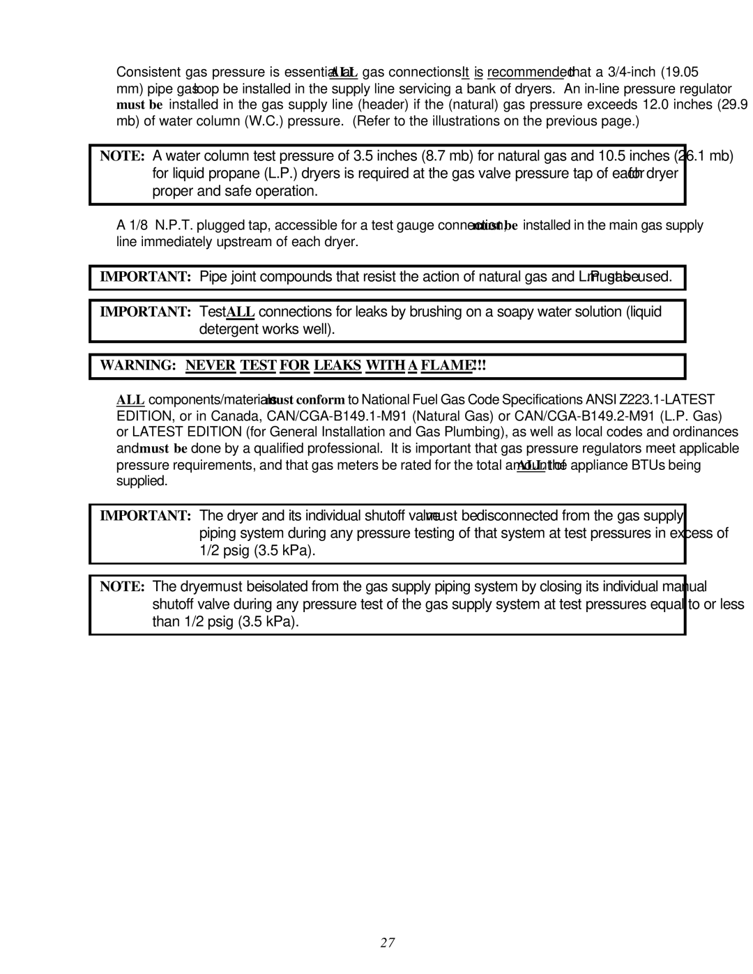 American Dryer Corp D-40 installation manual 