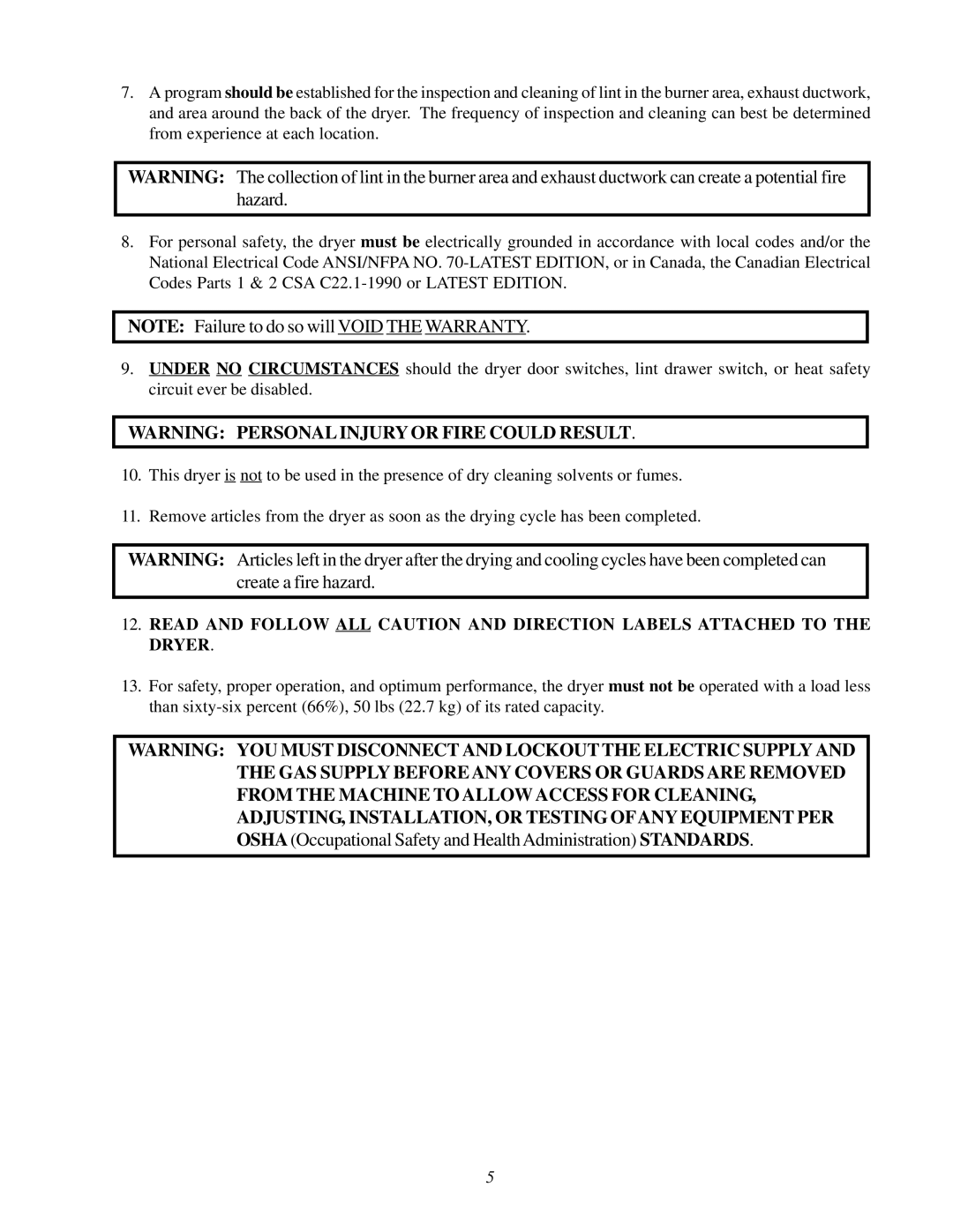 American Dryer Corp D-78 installation manual 