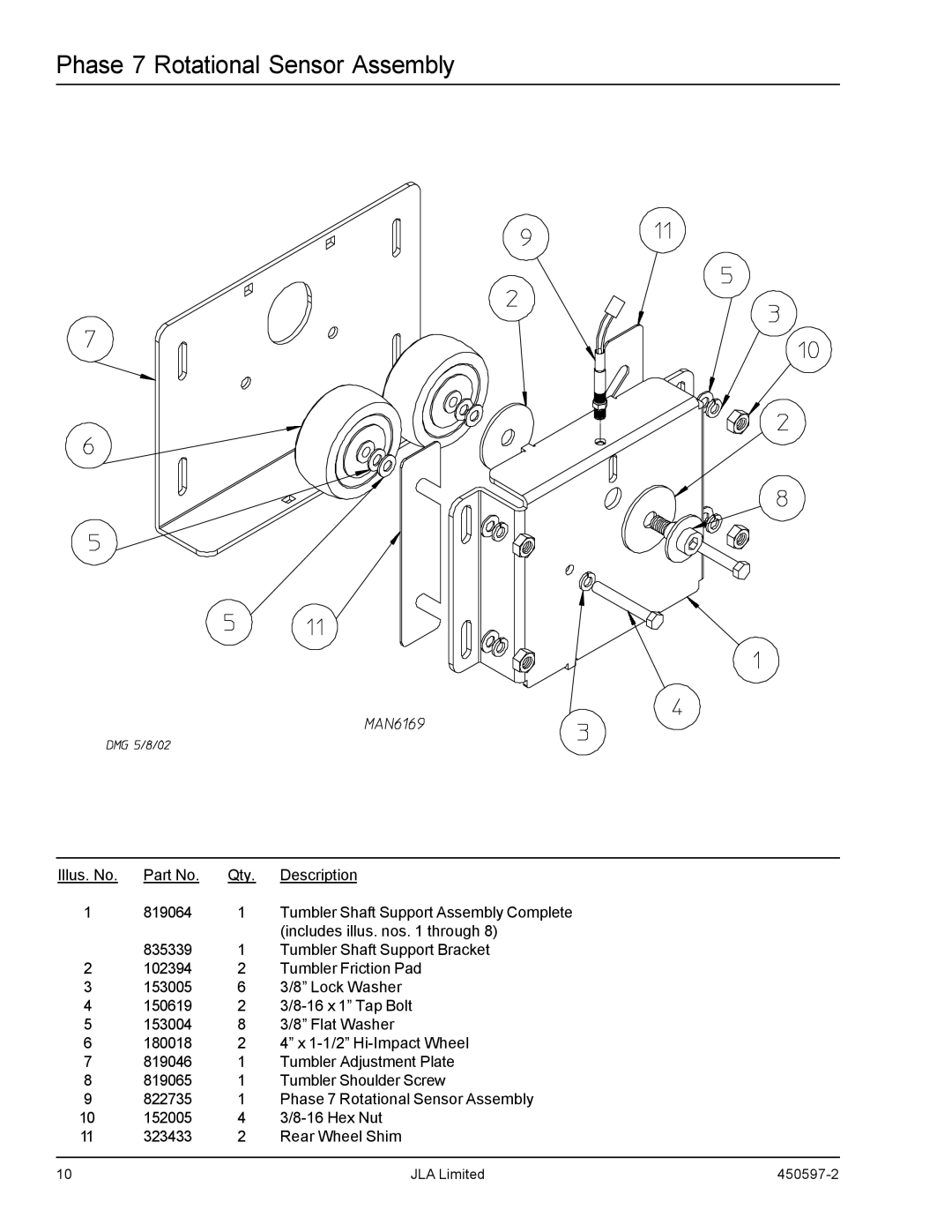 American Dryer Corp D170 manual Phase 7 Rotational Sensor Assembly 