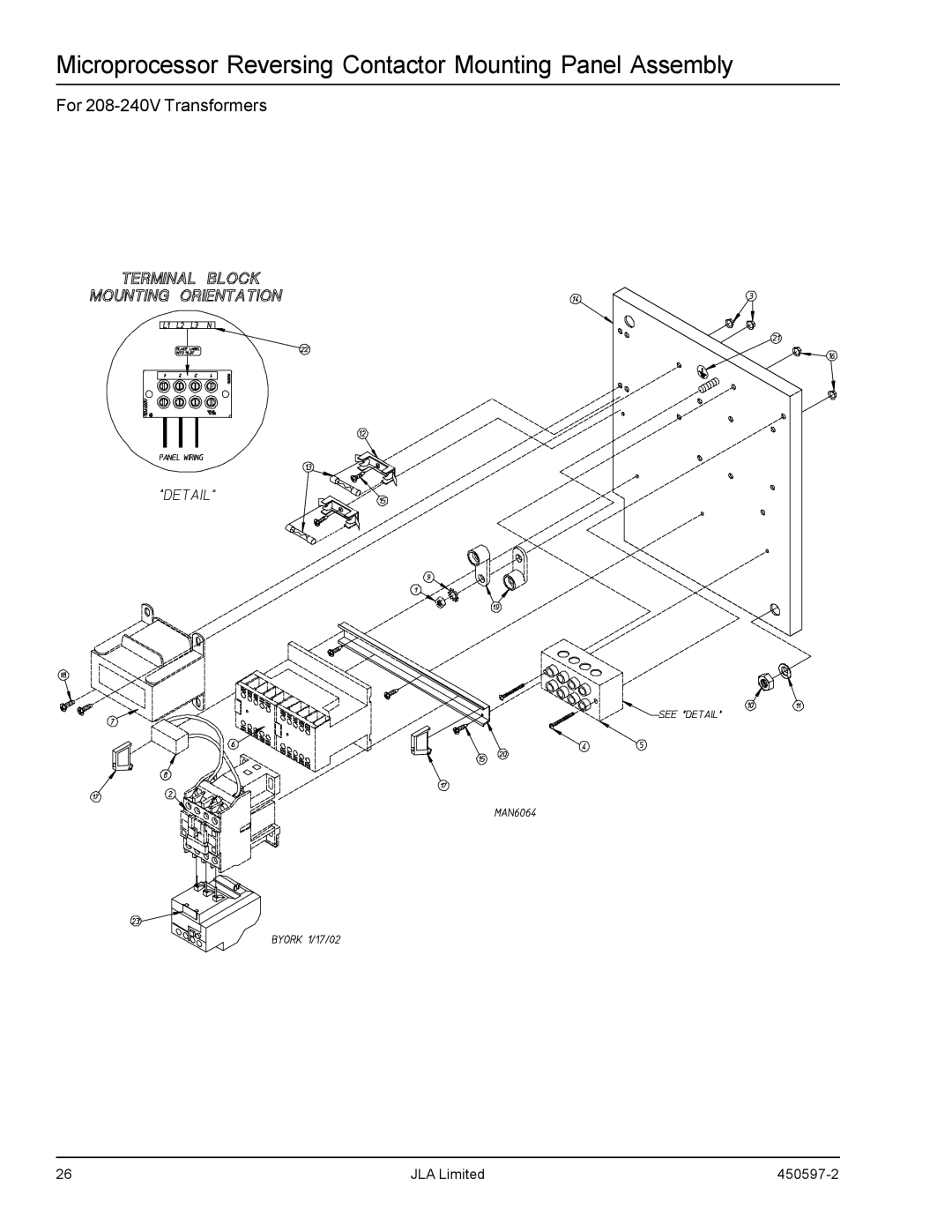 American Dryer Corp D170 manual Microprocessor Reversing Contactor Mounting Panel Assembly 