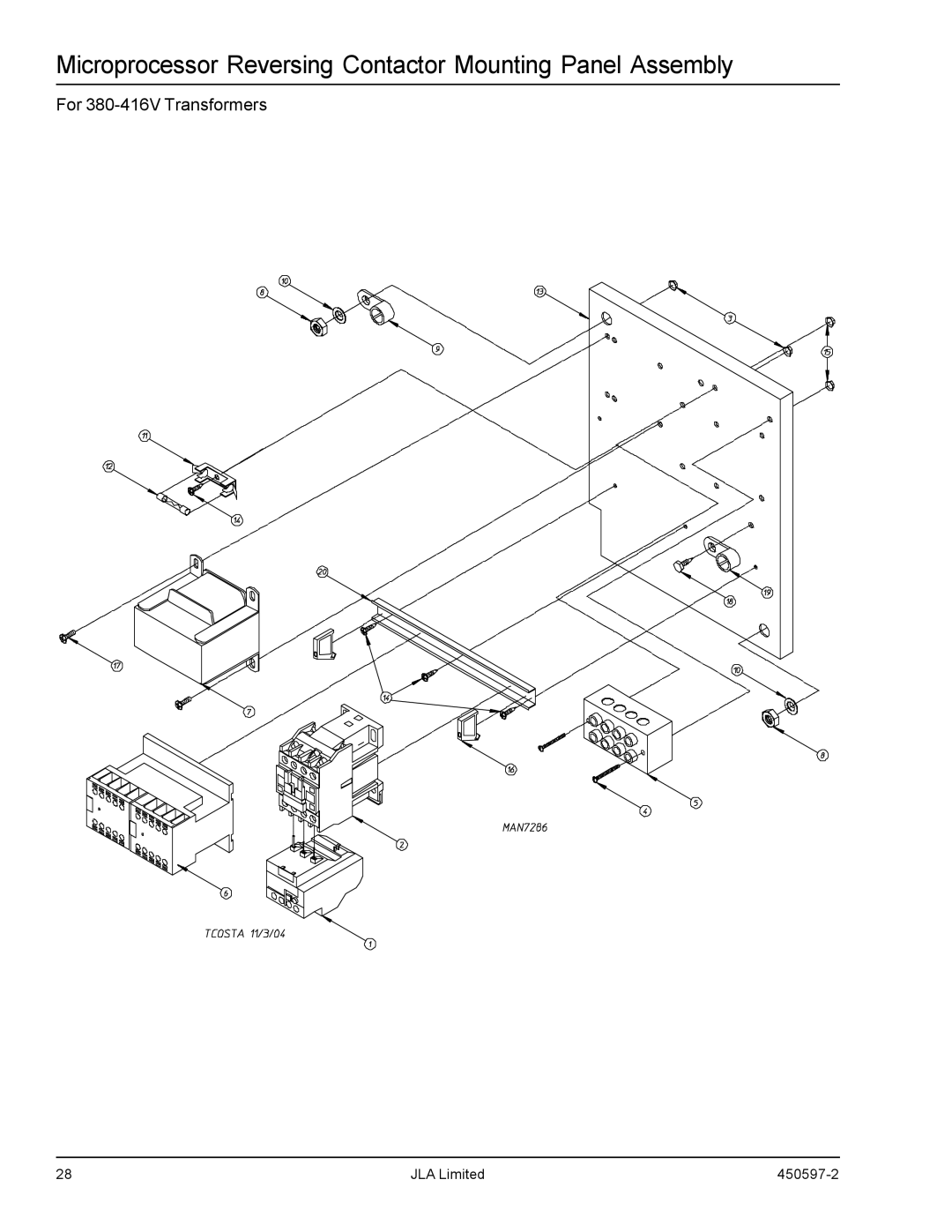 American Dryer Corp D170 manual For 380-416V Transformers 