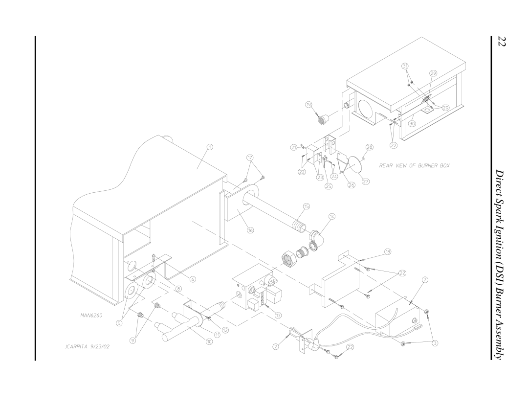 American Dryer Corp D30 manual Direct Spark Ignition DSI Burner Assembly 