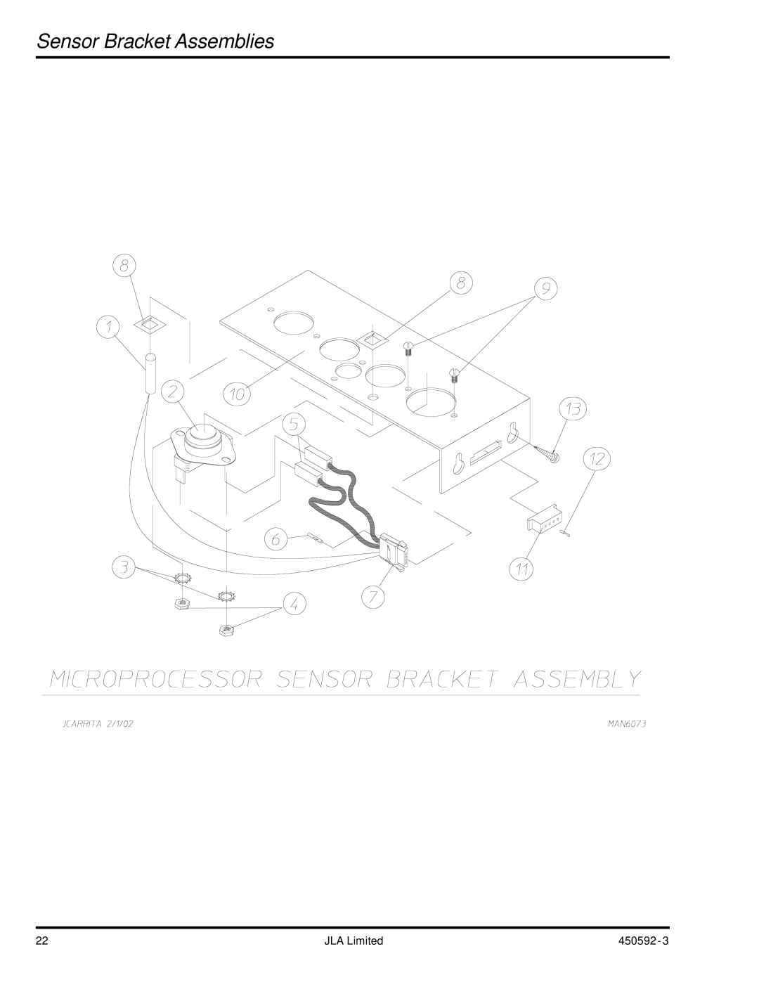 American Dryer Corp D75 manual Sensor Bracket Assemblies 