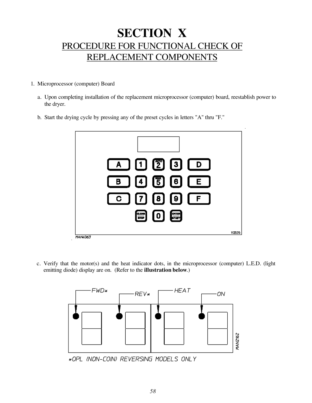 American Dryer Corp EURO-24 manual Procedure for Functional Check Replacement Components 