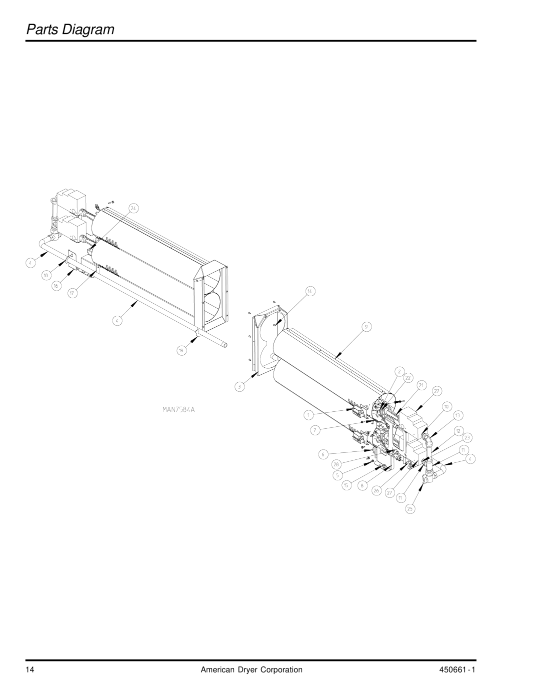 American Dryer Corp HB76 manual Parts Diagram 