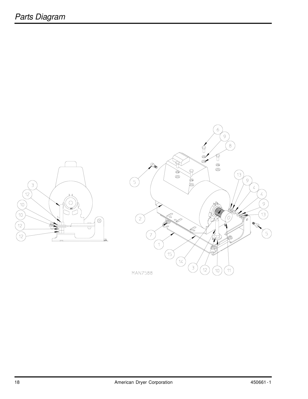 American Dryer Corp HB76 manual Parts Diagram 