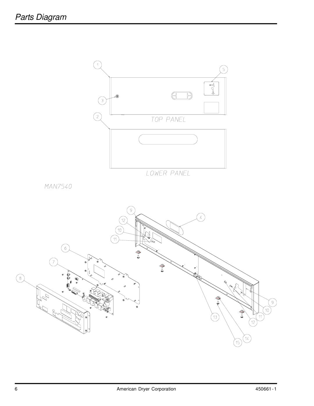 American Dryer Corp HB76 manual Parts Diagram 