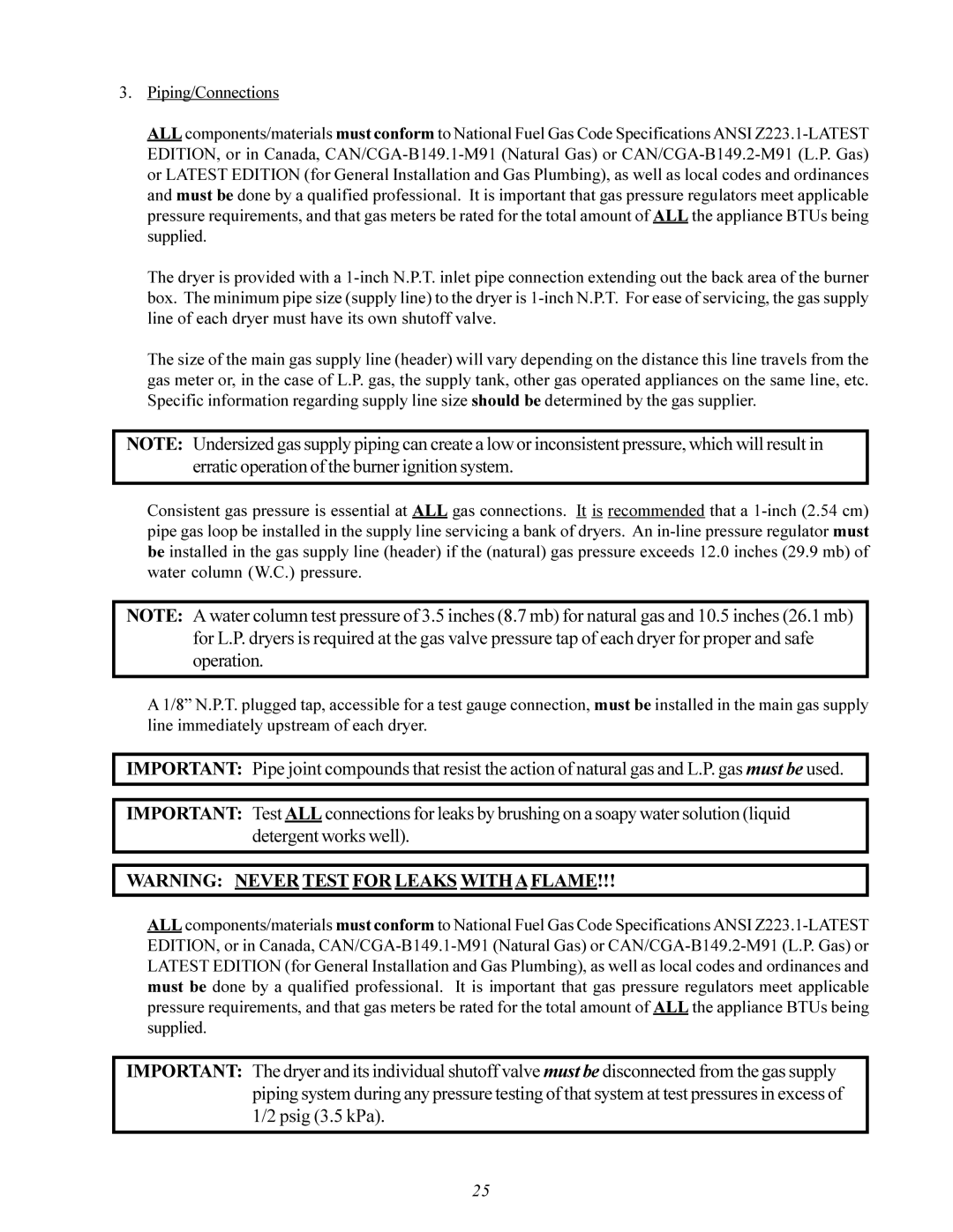 American Dryer Corp ID-120 installation manual 