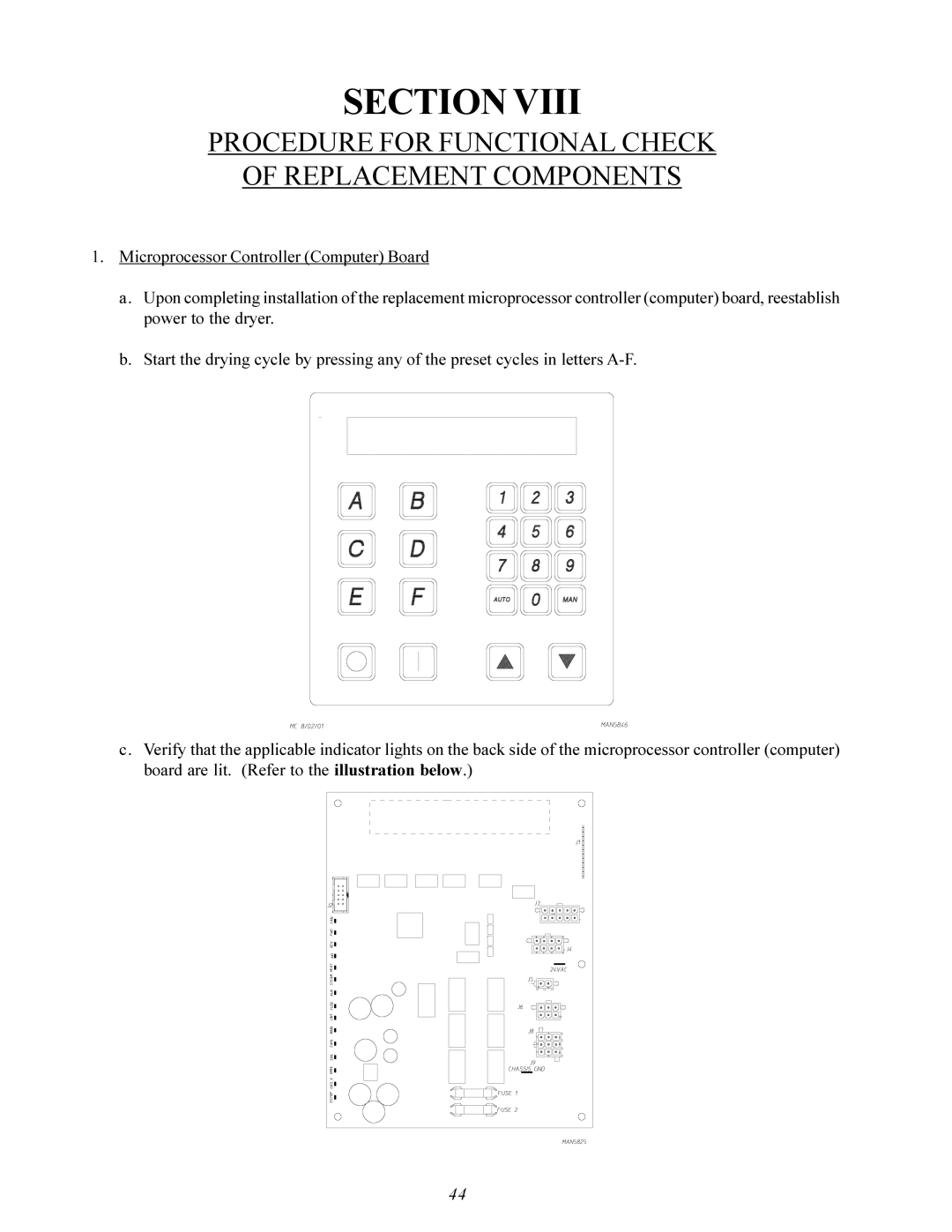 American Dryer Corp ID-120 installation manual Procedure for Functional Check Replacement Components 