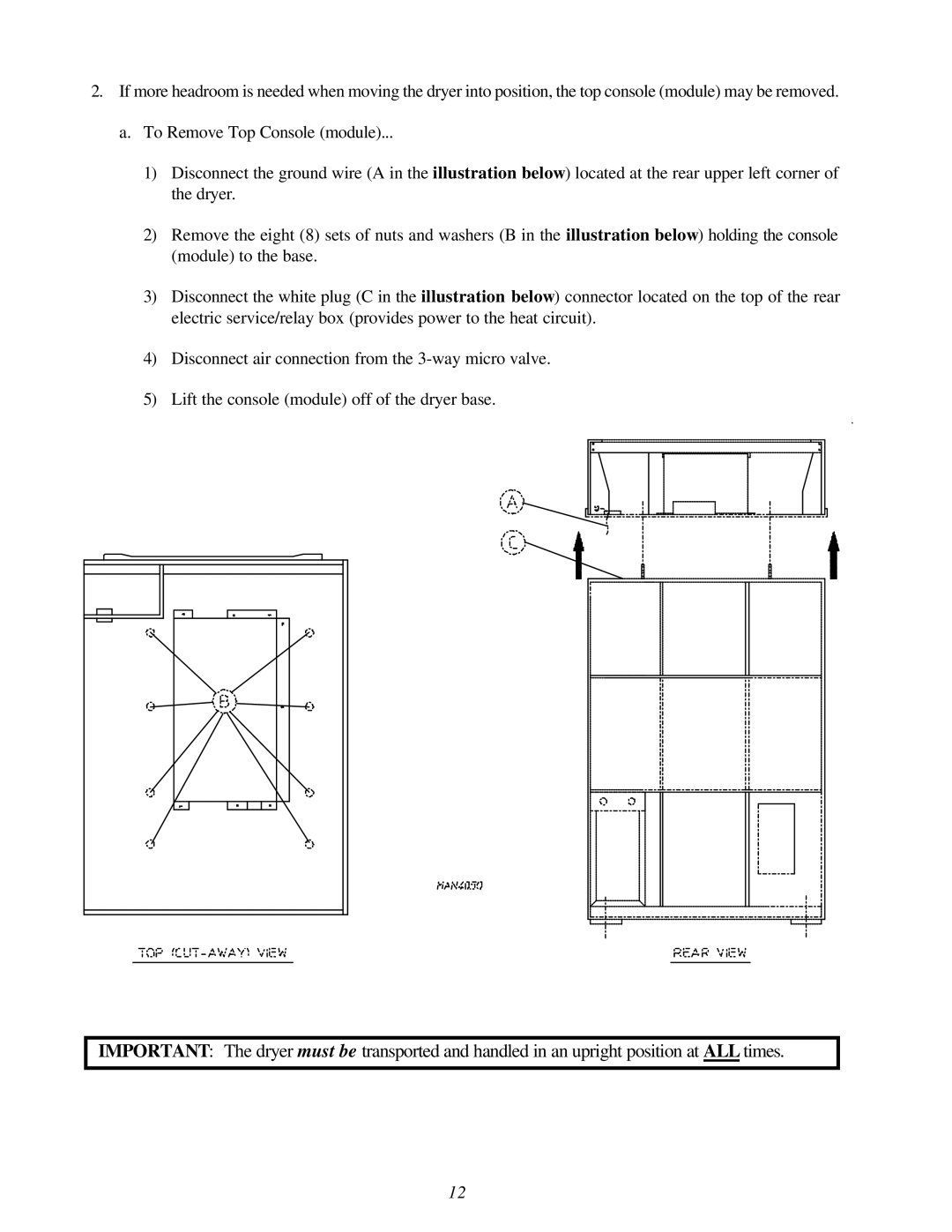 American Dryer Corp ID-170 installation manual 