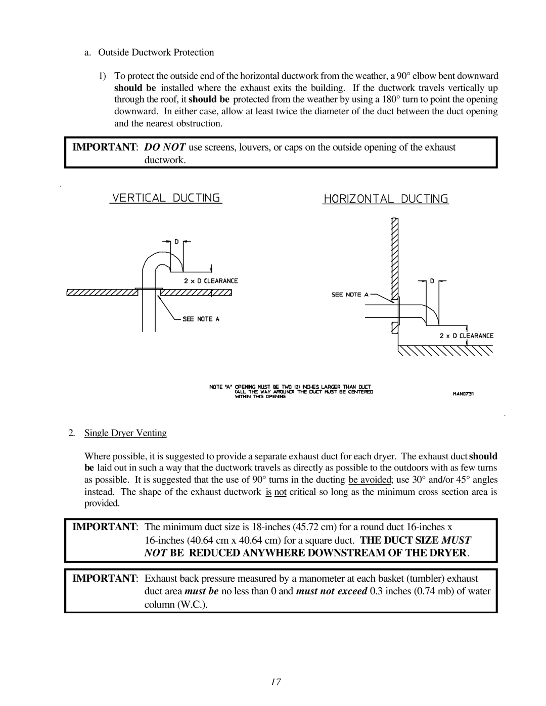 American Dryer Corp ID-170 installation manual 