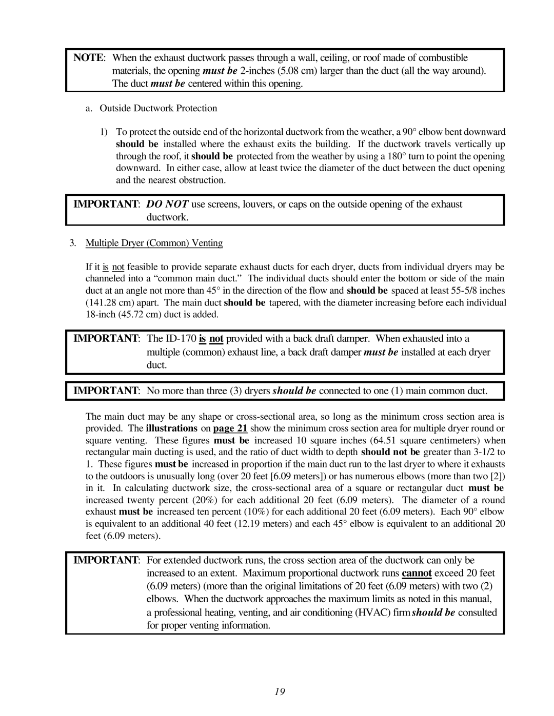 American Dryer Corp ID-170 installation manual 