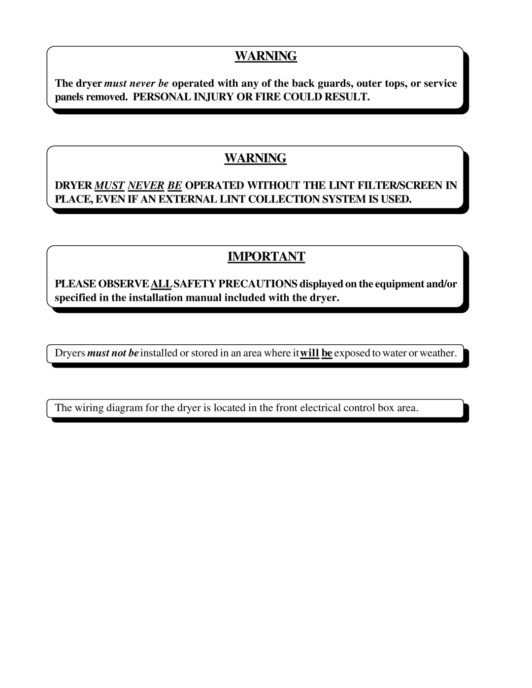 American Dryer Corp ID-170 installation manual 