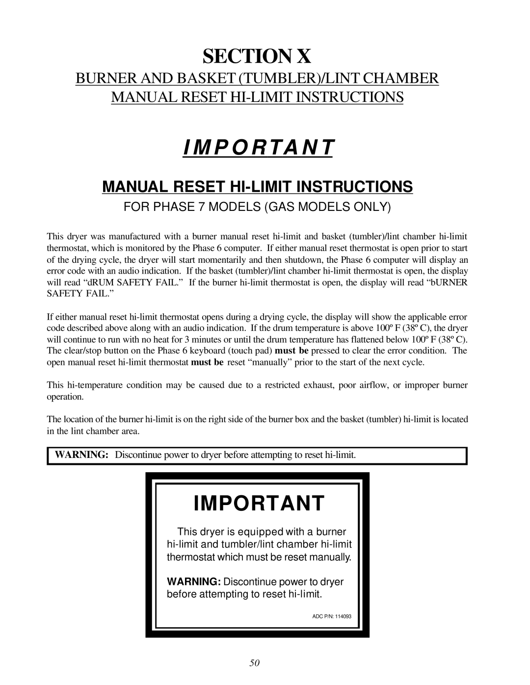 American Dryer Corp ID-170 installation manual P O Rta N T 