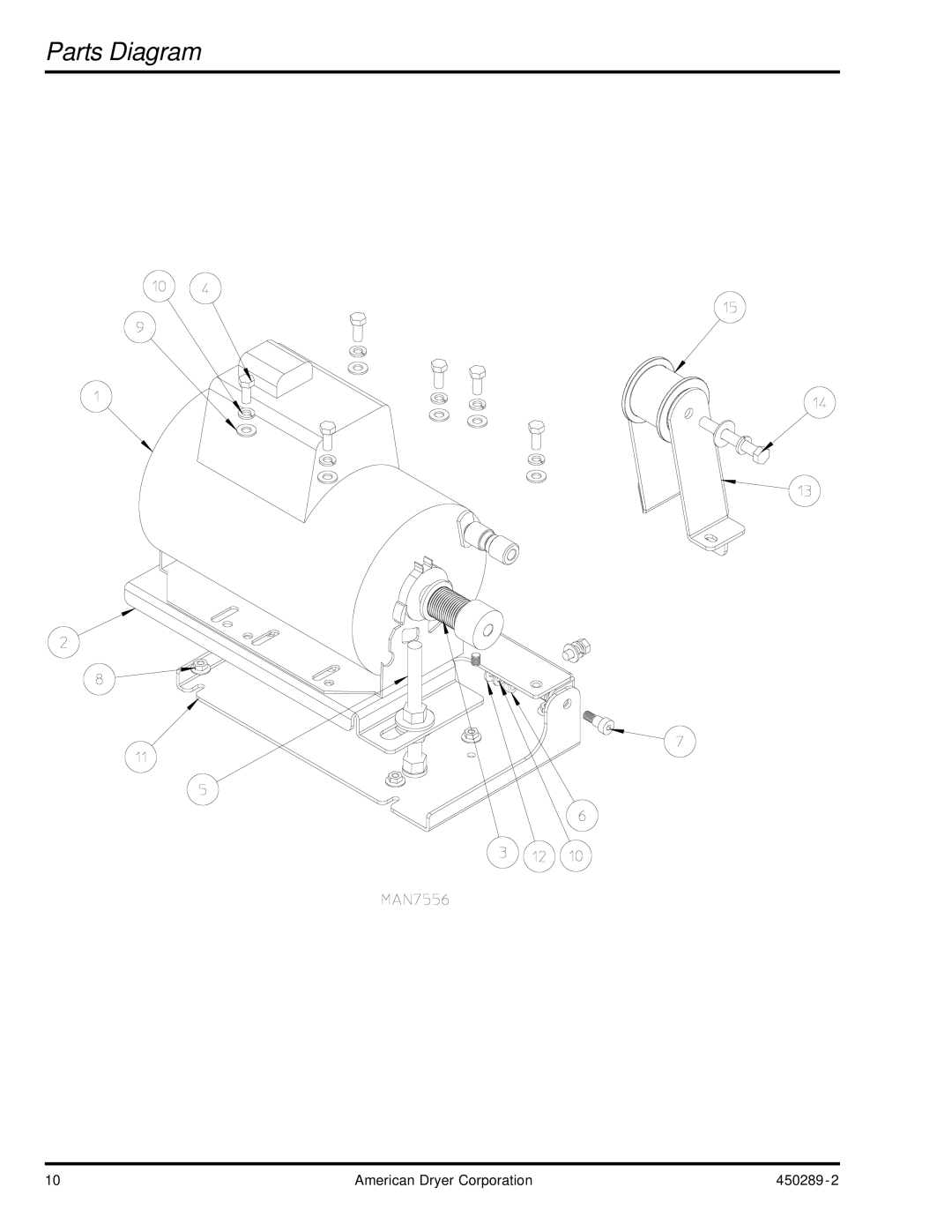 American Dryer Corp M75SL, M50SL manual Parts Diagram 