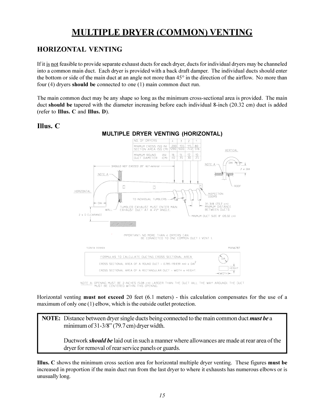 American Dryer Corp MDG-30 installation manual Multiple Dryer Common Venting 