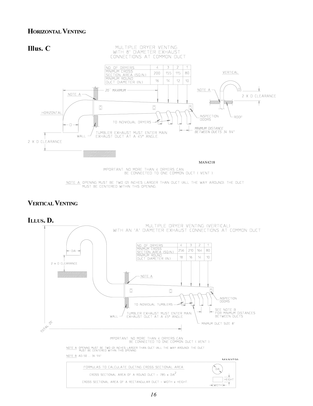 American Dryer Corp MDG-50 installation manual Illus. D 