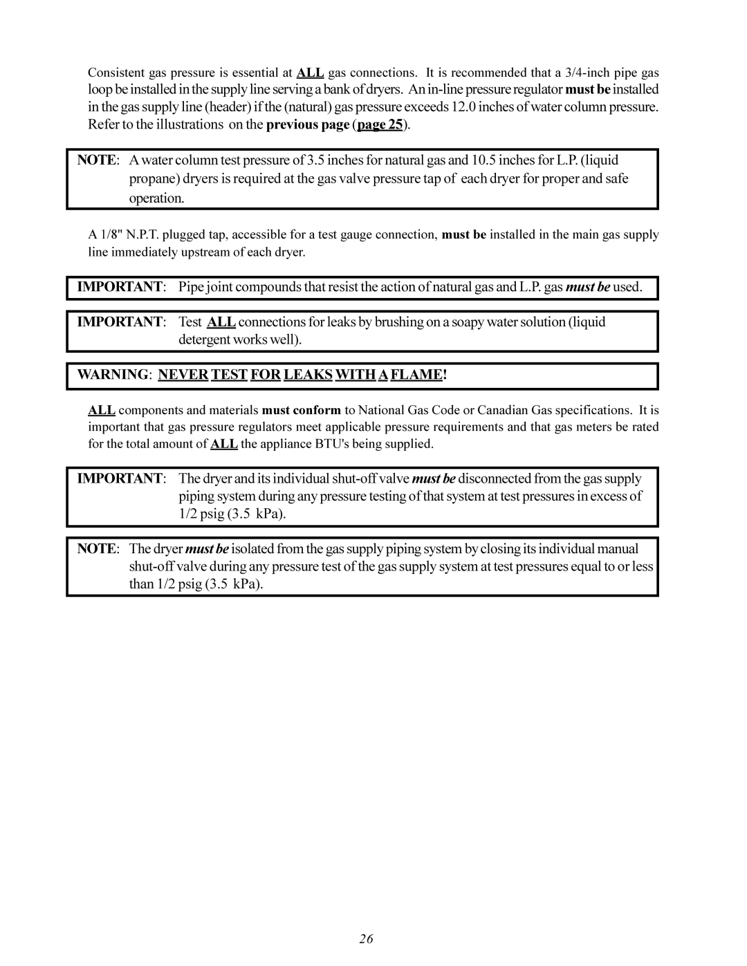 American Dryer Corp MDG-50 installation manual 