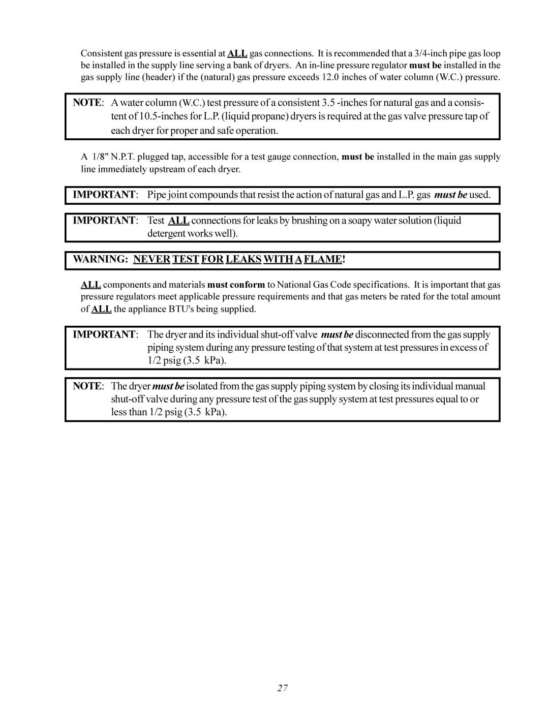 American Dryer Corp MDG-75 manual 