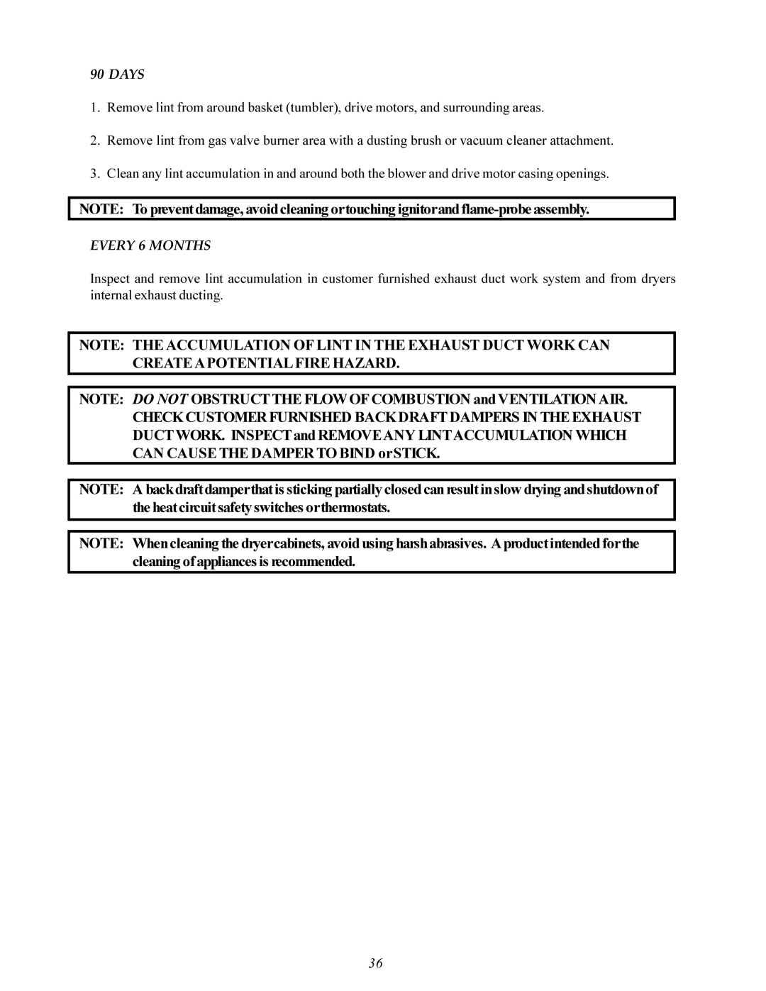 American Dryer Corp MDG-75 manual Days 