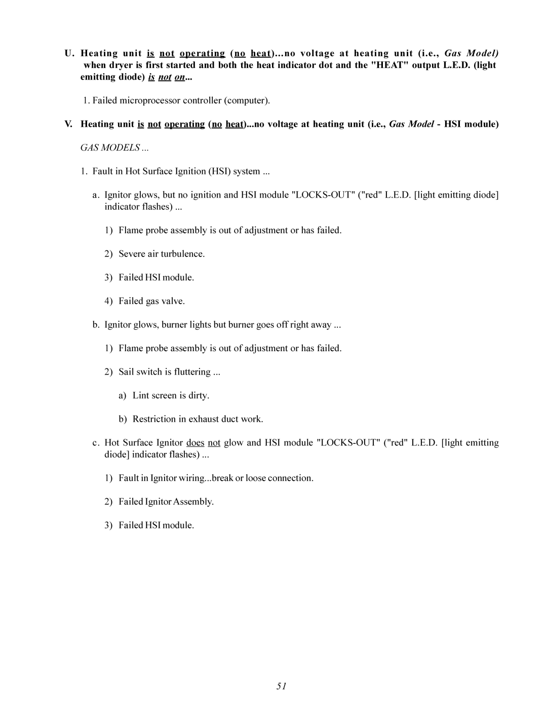 American Dryer Corp MDG-75 manual Failed microprocessor controller computer 