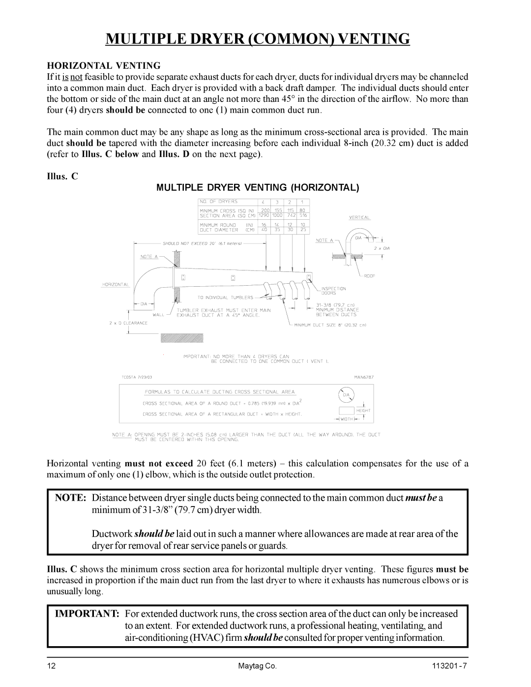 American Dryer Corp MDG30PCC installation manual Multiple Dryer Common Venting 