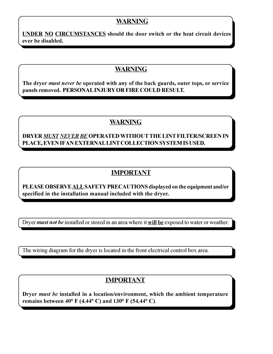 American Dryer Corp MDG30PCC installation manual 