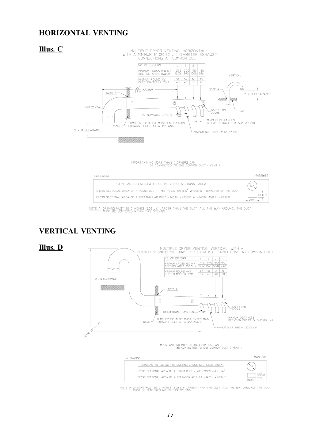 American Dryer Corp MDG50MNV, MDG50PNH installation manual Illus. C 