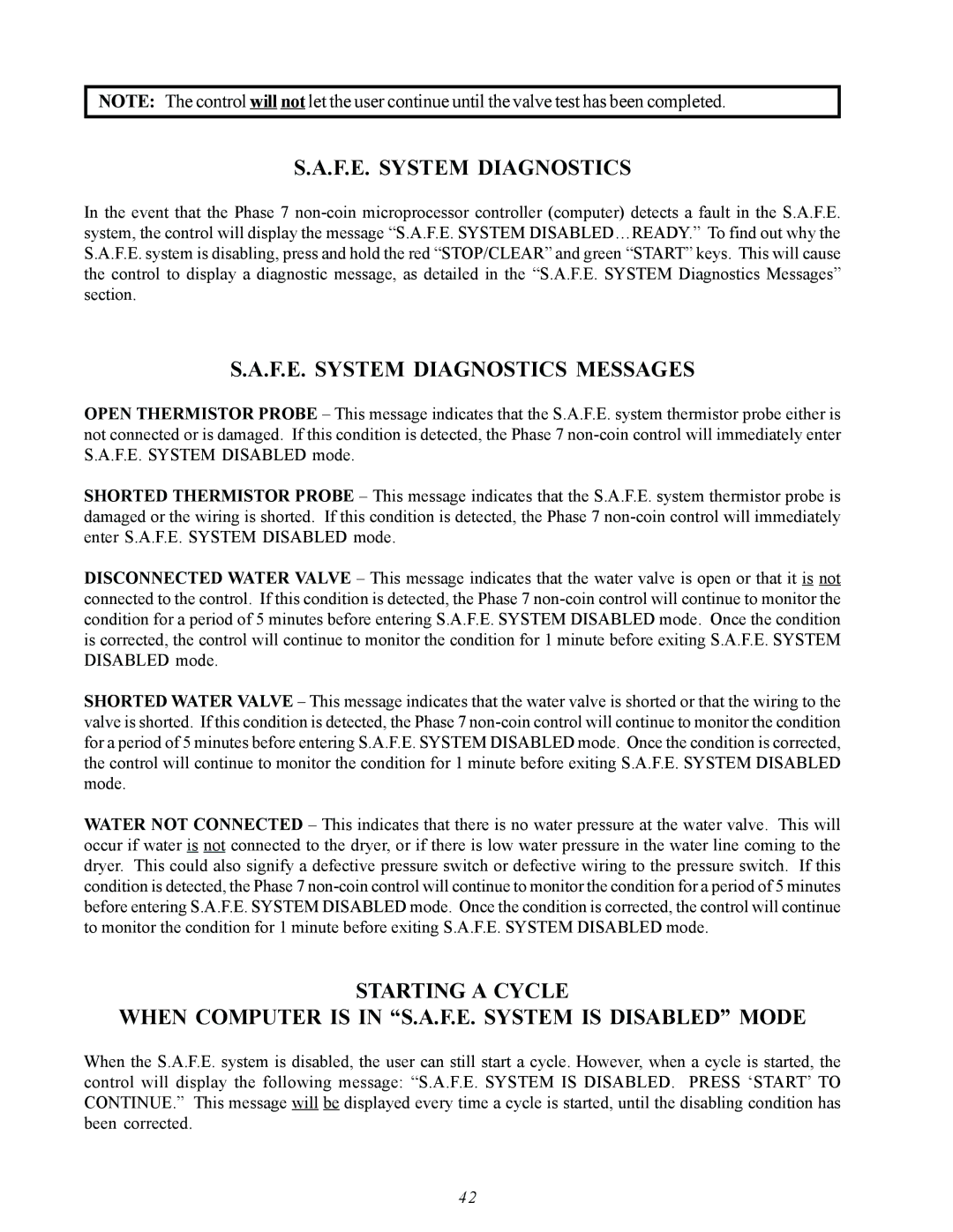 American Dryer Corp MDG50PNH, MDG50MNV installation manual F.E. System Diagnostics 