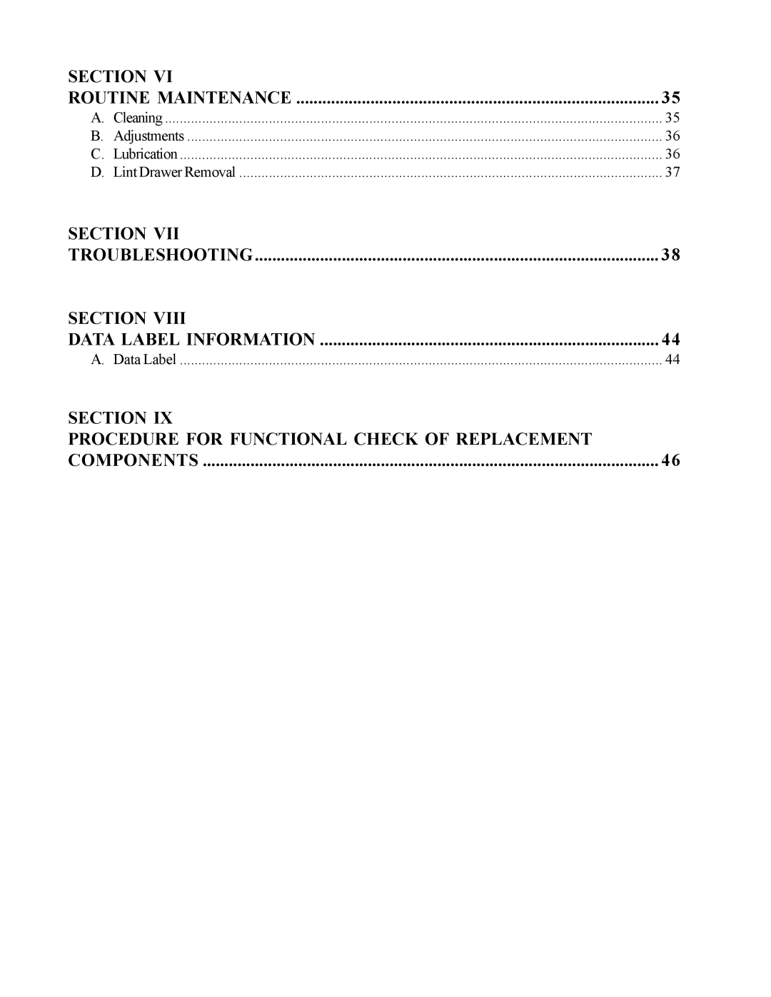 American Dryer Corp MDG50V installation manual Section Procedure for Functional Check of Replacement 