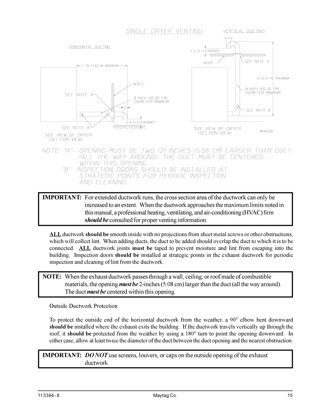 American Dryer Corp MDG75MNV, MDG75PNH installation manual Maytag Co 