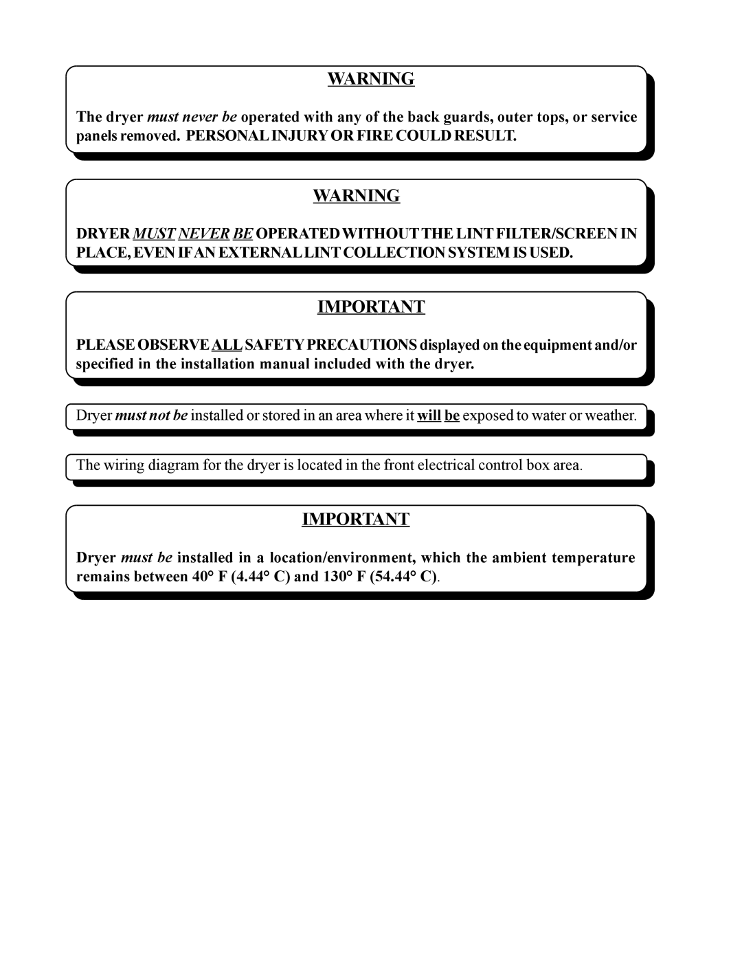 American Dryer Corp MDG75PNH, MDG75MNV installation manual 