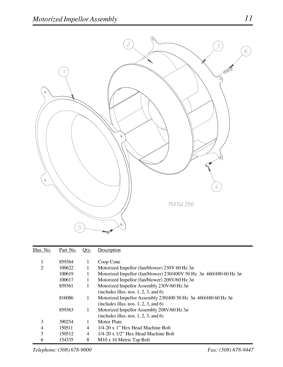 American Dryer Corp ML-122 manual Motorized Impellor Assembly 