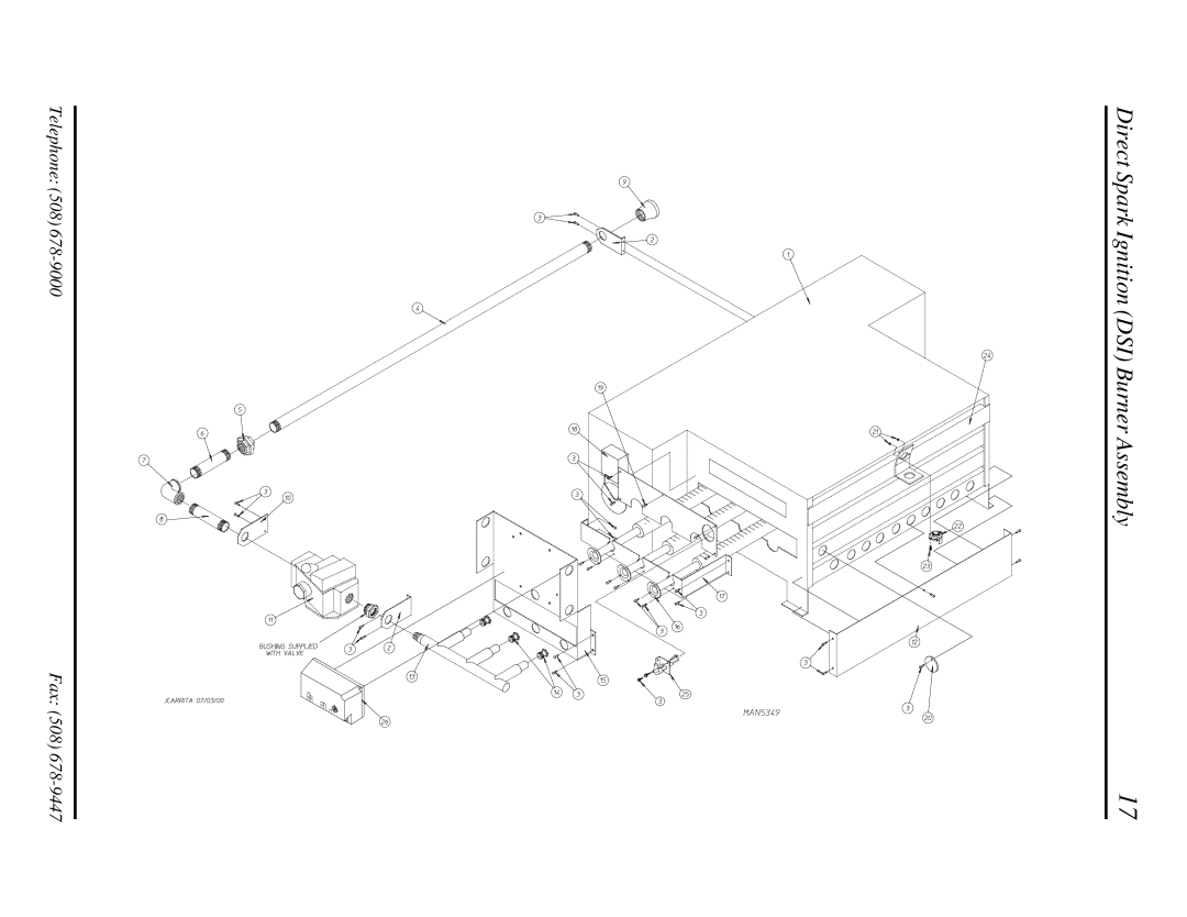 American Dryer Corp ML-122 manual Direct Spark Ignition DSI Burner Assembly 