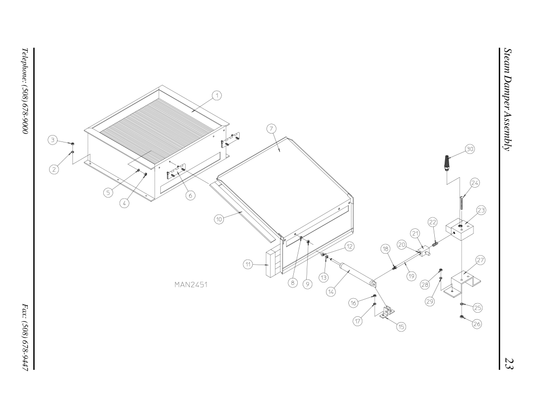 American Dryer Corp ML-122 manual Steam Damper Assembly 