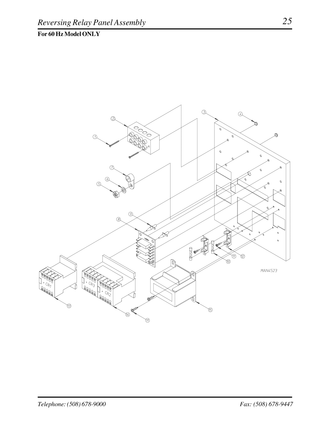 American Dryer Corp ML-122 manual Reversing Relay Panel Assembly 