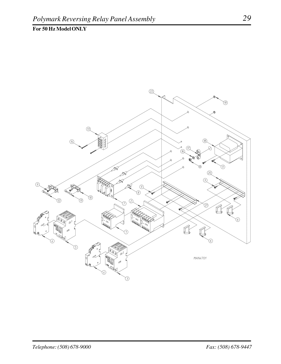 American Dryer Corp ML-122 manual Polymark Reversing Relay Panel Assembly 