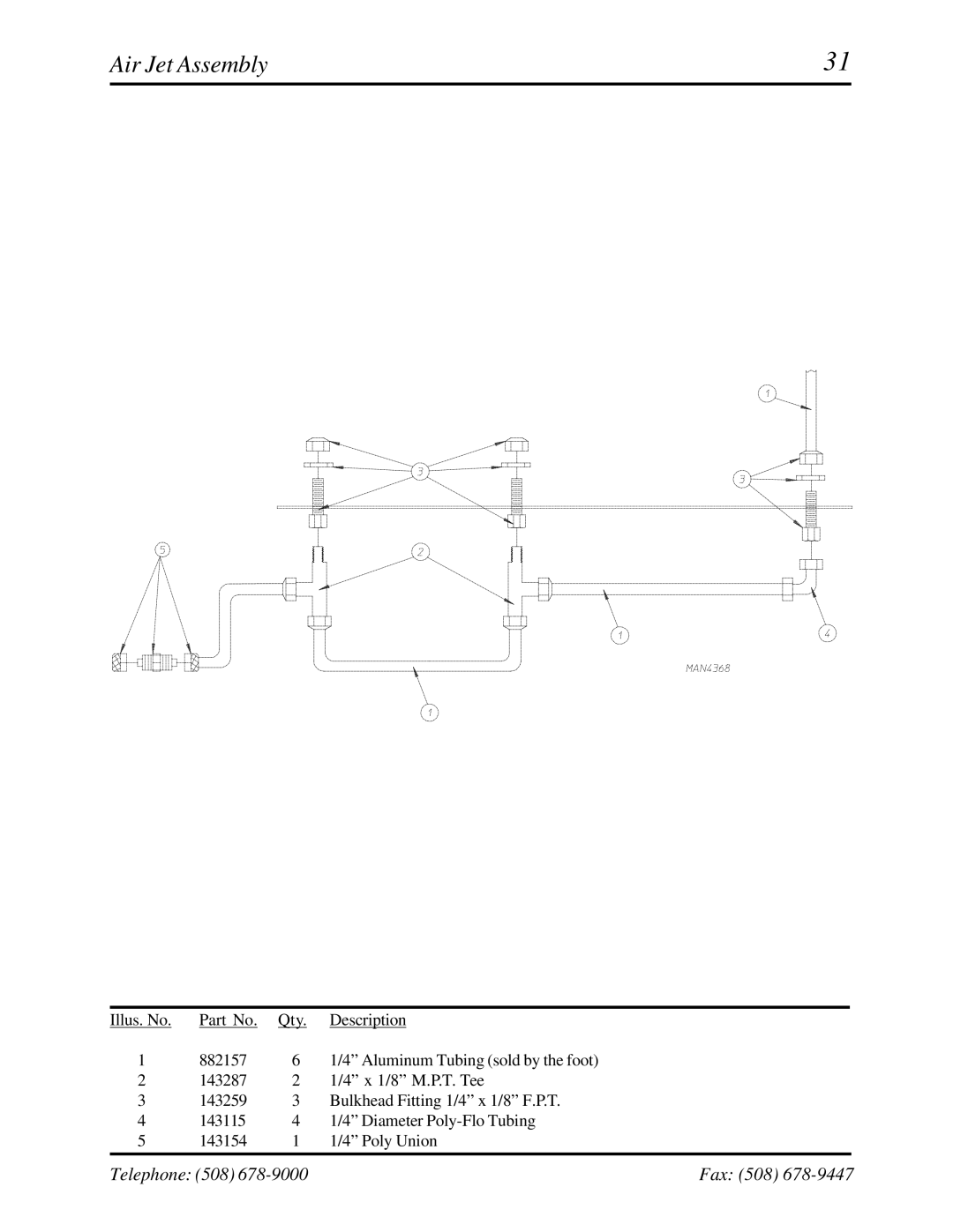 American Dryer Corp ML-122 manual Air Jet Assembly 