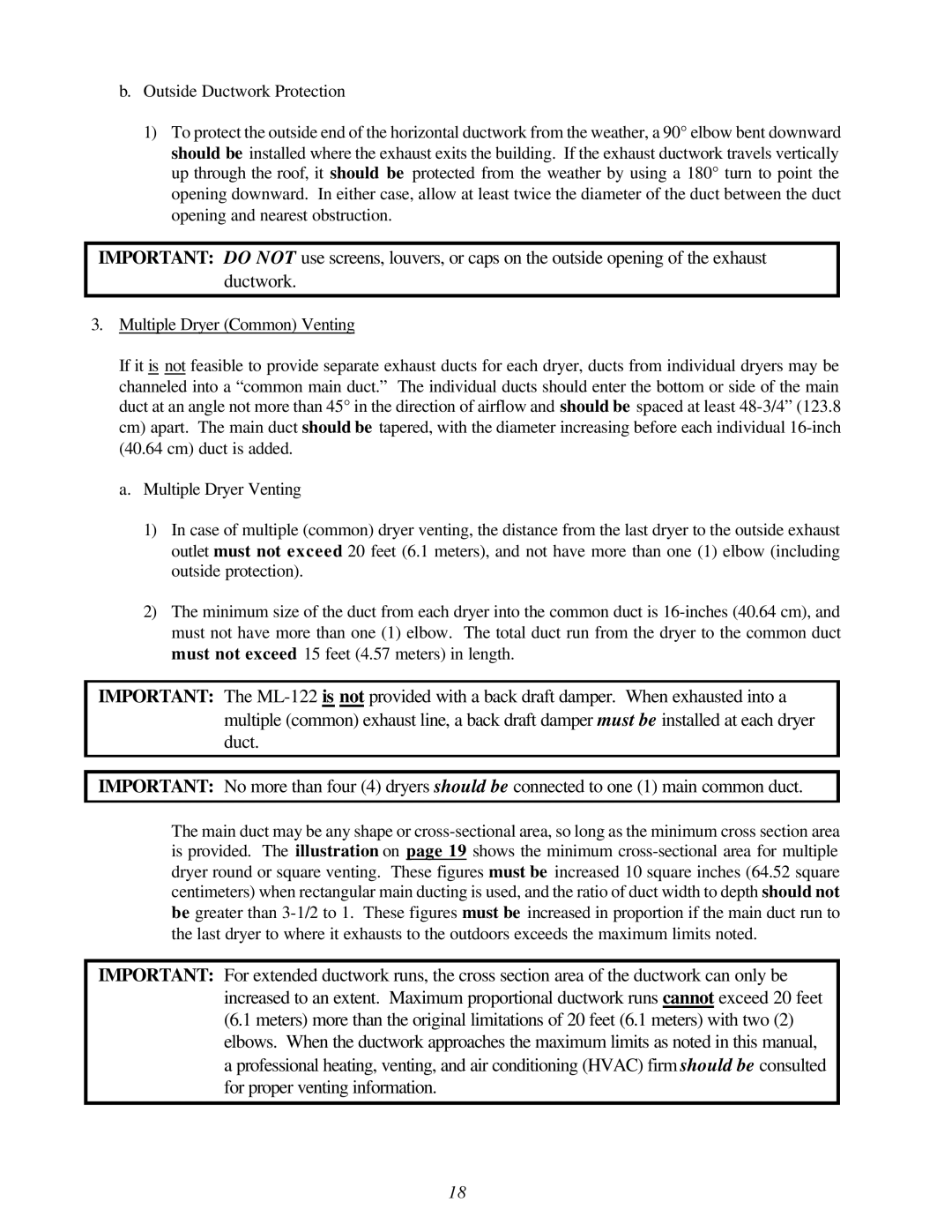 American Dryer Corp ML-122D installation manual 