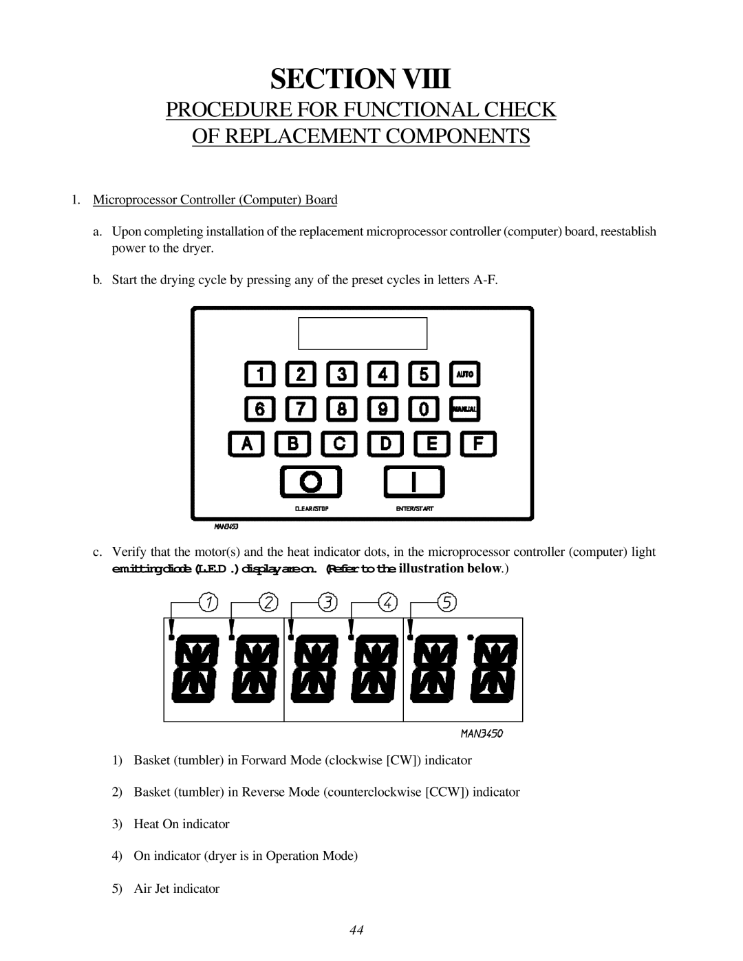 American Dryer Corp ML-122D installation manual Procedure for Functional Check Replacement Components 