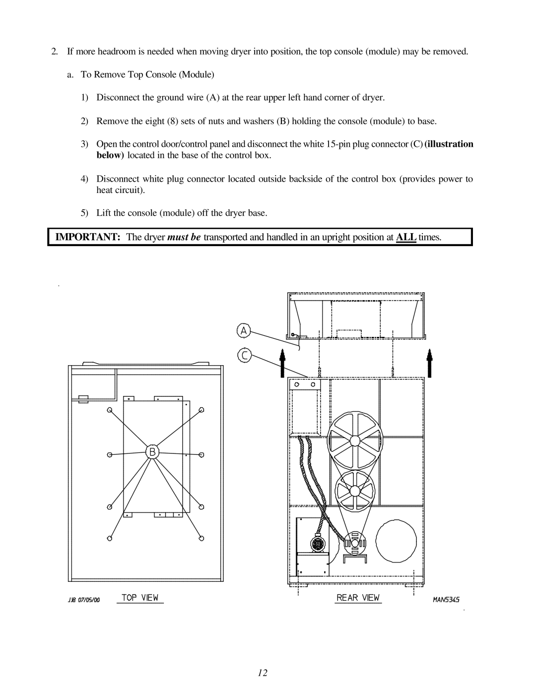 American Dryer Corp ML-130 II installation manual 