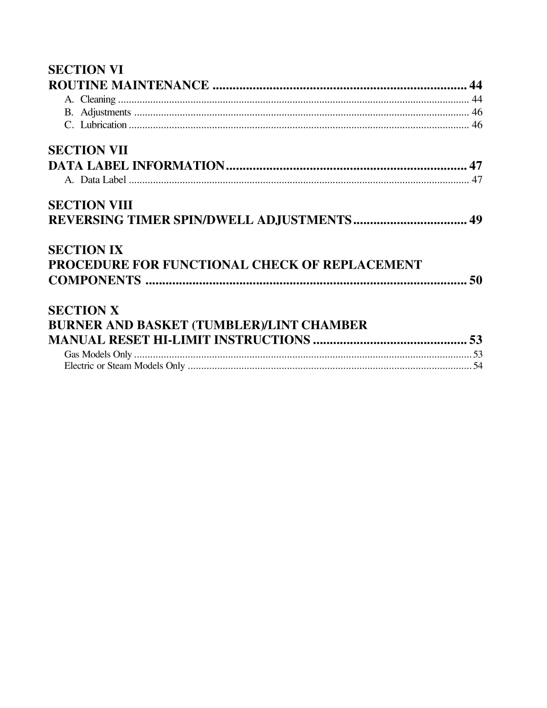 American Dryer Corp ML-130 II installation manual Section Routine Maintenance 