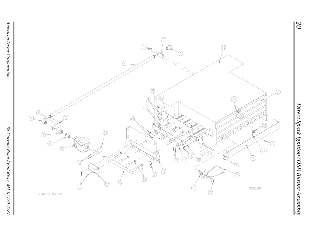 American Dryer Corp ML-175 manual Direct Spark Ignition DSI Burner Assembly 