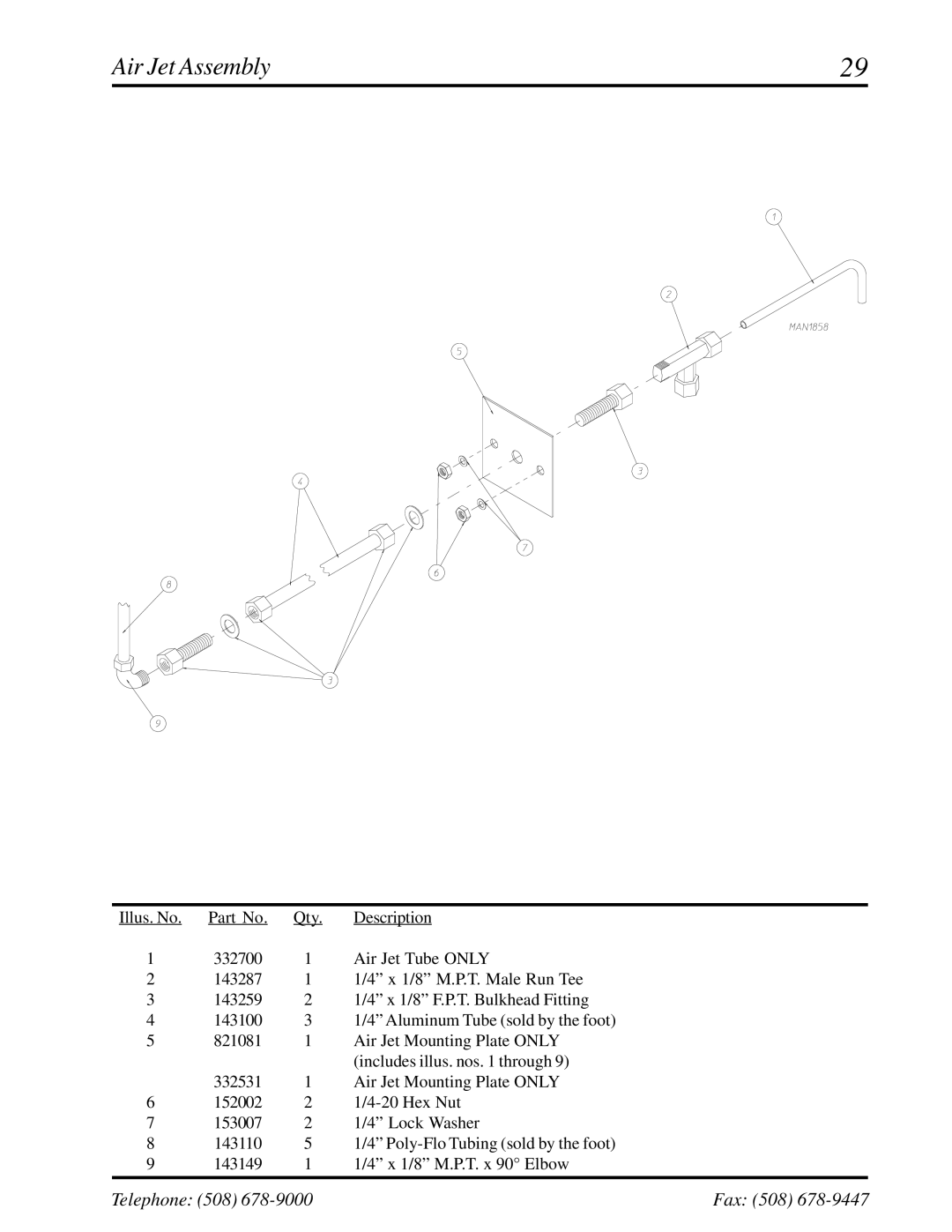 American Dryer Corp ML-175 manual Air Jet Assembly 