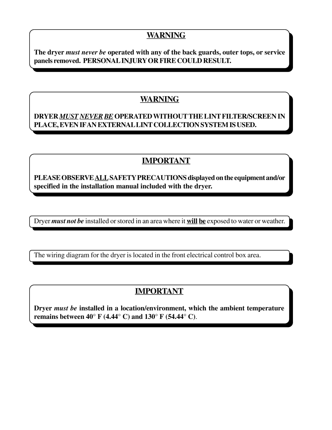 American Dryer Corp ML-175DR installation manual 