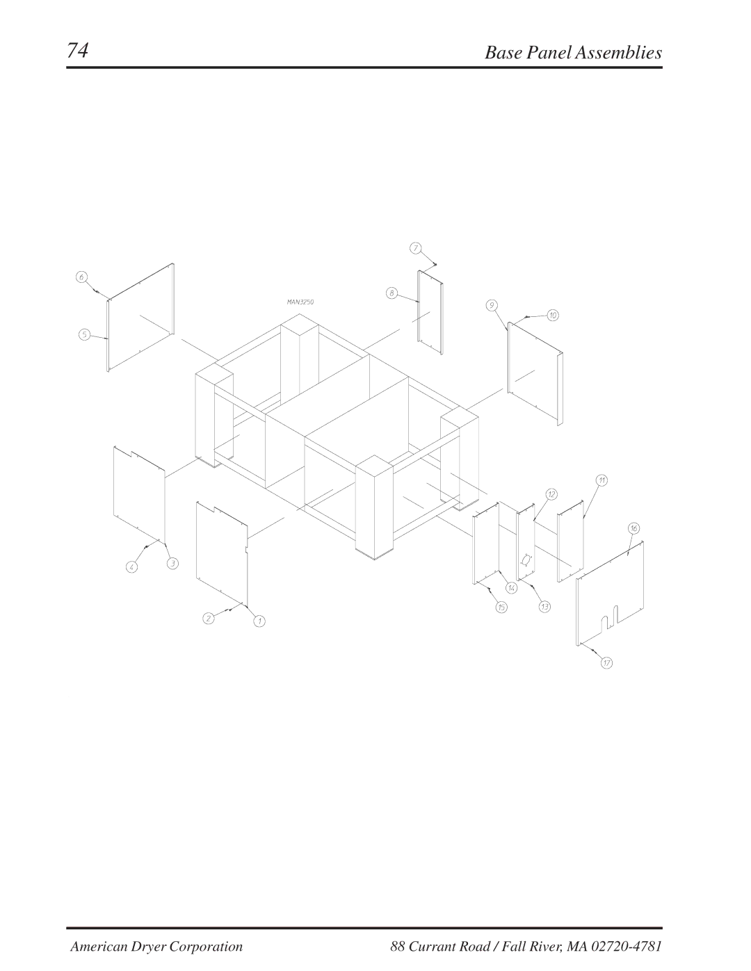 American Dryer Corp ML-310 manual Base Panel Assemblies 