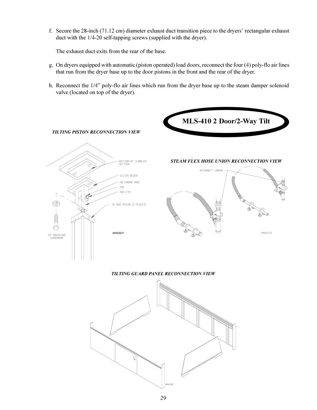 American Dryer Corp ML-410 manual MLS-410 2 Door/2-Way Tilt 