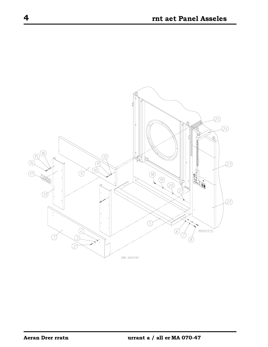 American Dryer Corp ML-460 manual Front Safety Panel Assemblies 